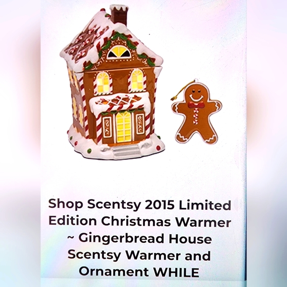 NIB.2015 Scentsy Limited Edition Ginger Bread House. Scentsy Warmer and Ornament - Picture 1 of 13